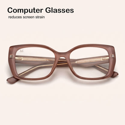Perkey Square Eye Protection Anti Glare Computer Glasses For Women – OPTL0029-C1