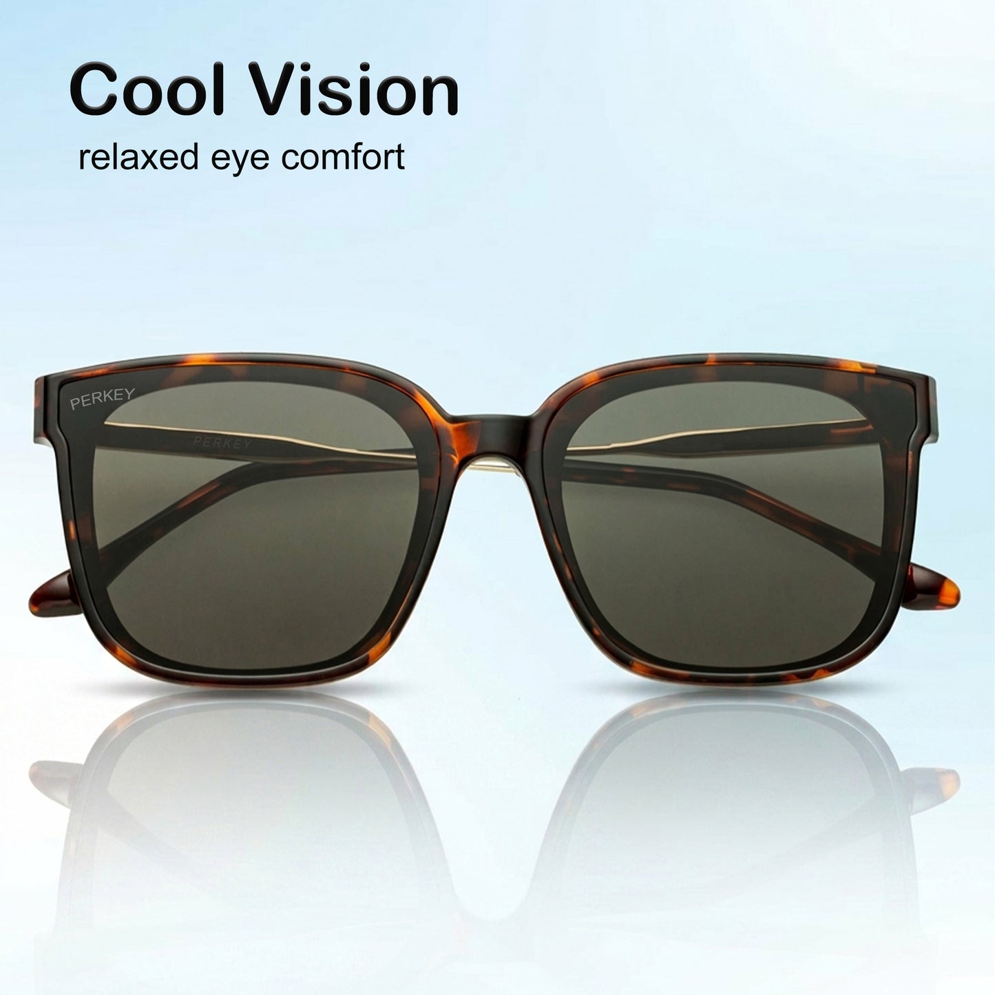 PERKEY Square-Oversized Black UV Protected Chasma Shades Men Women - PRKY0013-C3