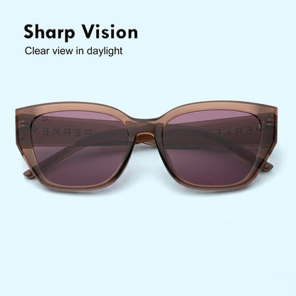 PERKEY UV Protection Retro Square Brown Sunglasses for Men & Women – PRKY0023-C2