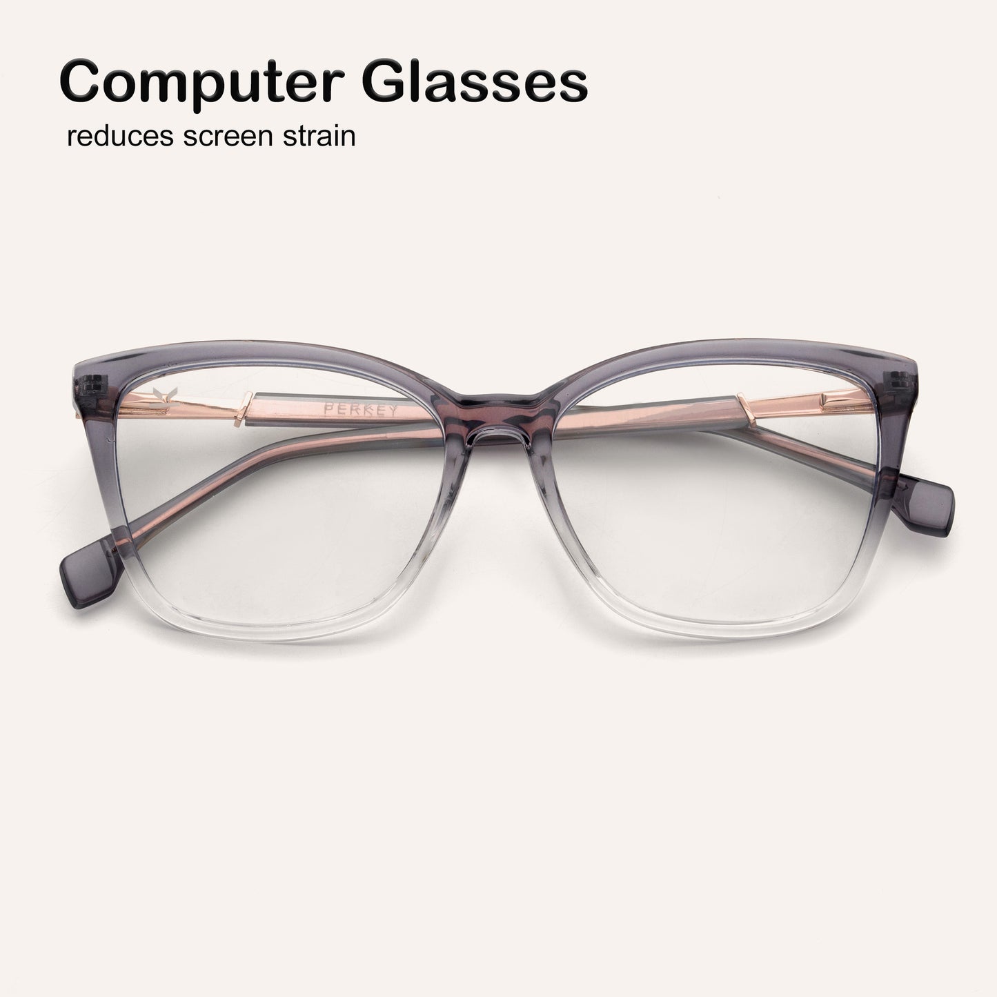 Perkey Square Cat Eye Anti Glare Spectacles Frames For Women – OPTL0028-C2