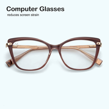 Perkey Square Cat Eye Protection Anti Glare Computer Glasses For Women – OPTL0027-C3