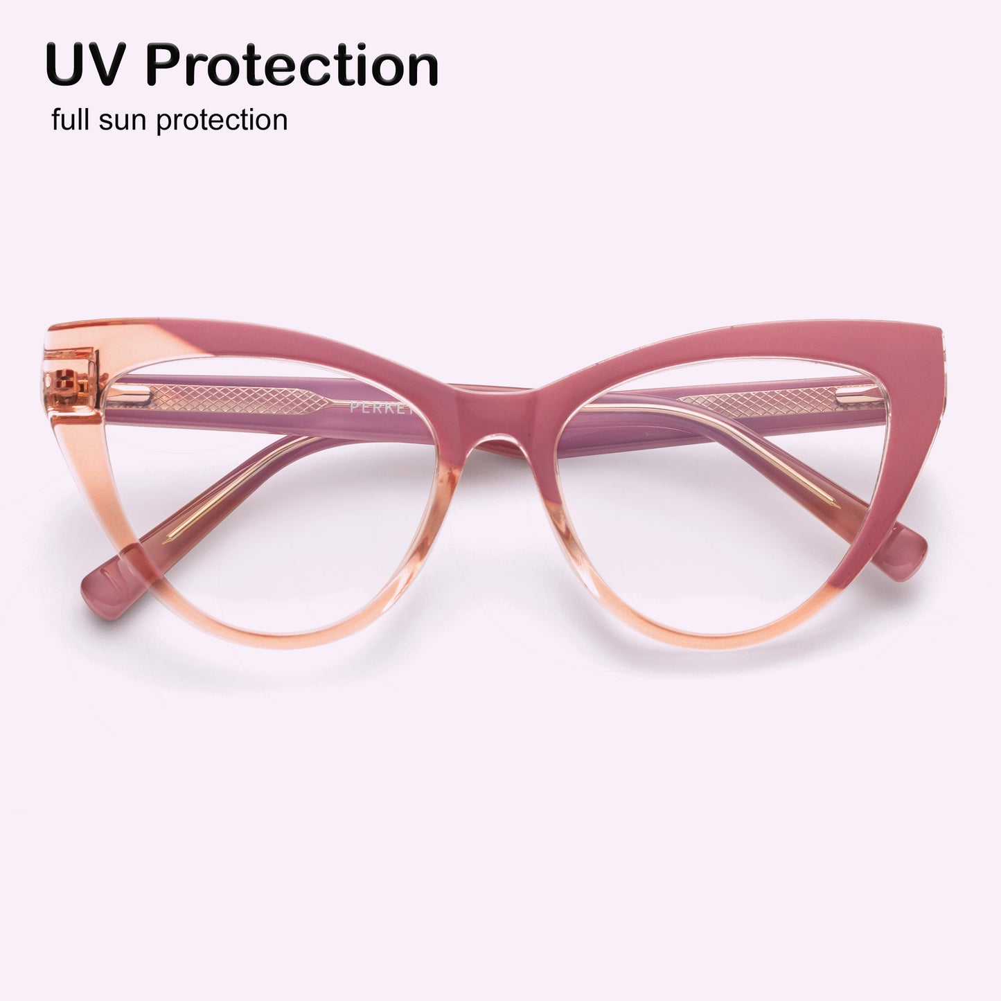 PERKEY Full Rim Cat Eye-Oversized Blue Light Blocking glasses Spectacles Frames Women - OPTL0010-C3