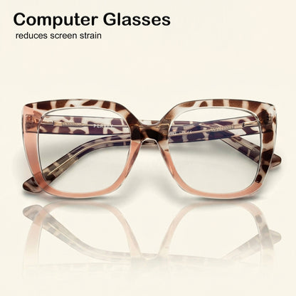 PERKEY Full Rim Square-Oversized  Blue Cut Spectacles Frames Men Women - OPTL002-C2