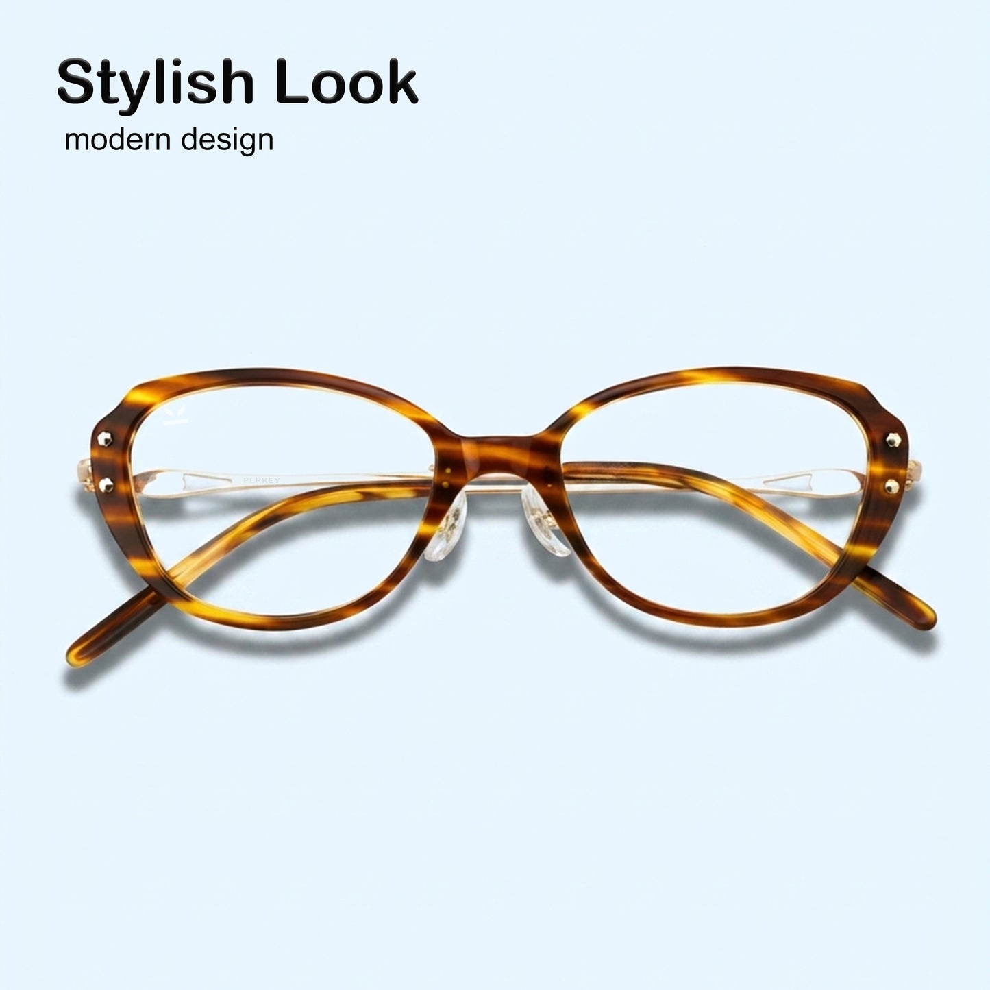 PERKEY Full Rim Oval Glossy Small Spectacles For Women - OPTL0025-C3