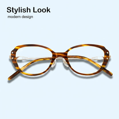 PERKEY Full Rim Oval Glossy Small Spectacles For Women - OPTL0025-C3