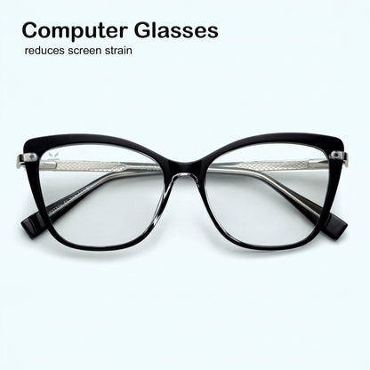Perkey Square Cat Eye Protection Computer Glasses For Women – OPTL0027-C1