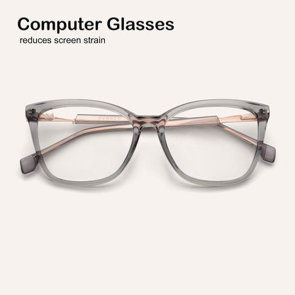 Perkey Square Cat Eye Protection Anti Glare Computer Glasses For Women –  OPTL0028-C3