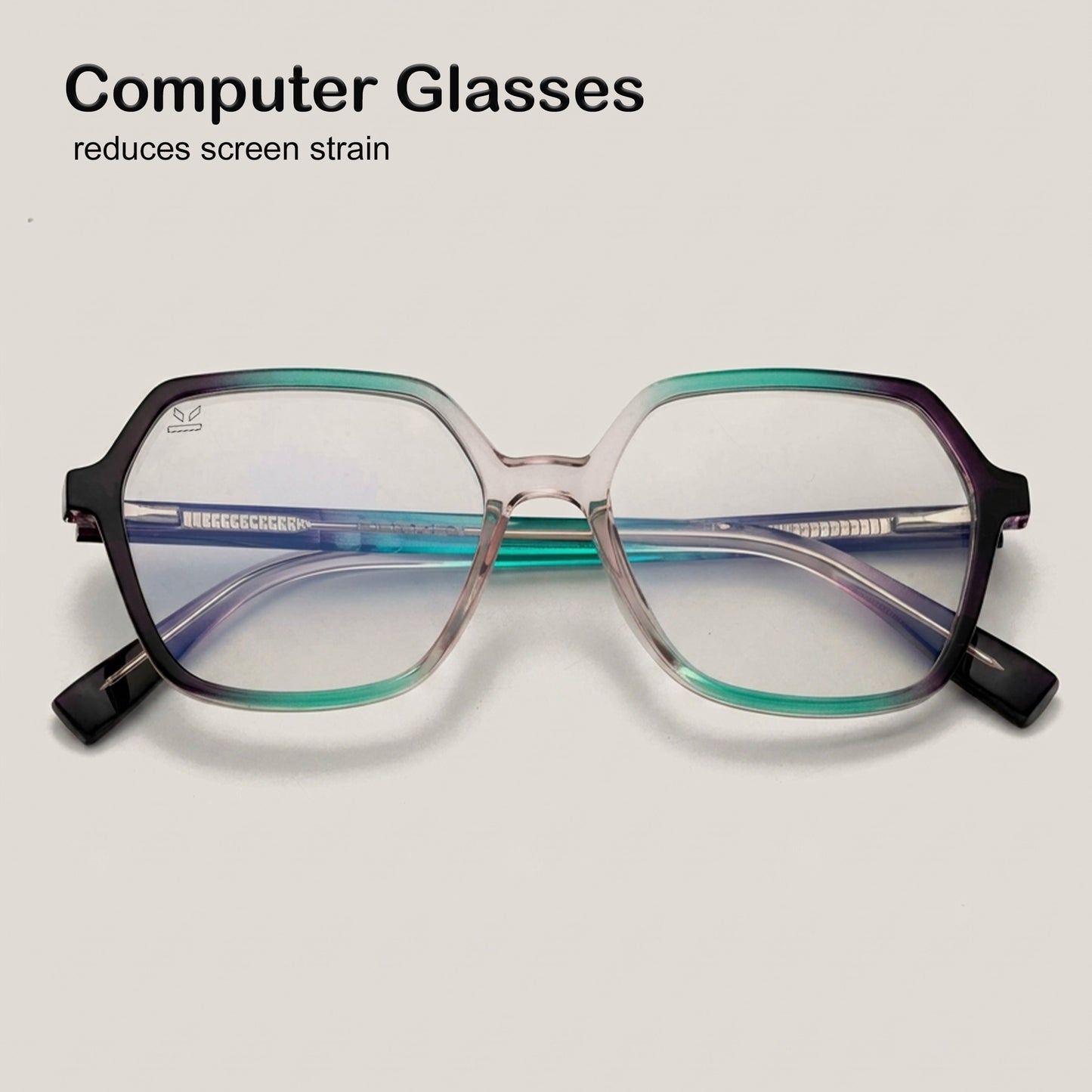 PERKEY Square Full Rim Blue Cut Light Glasses for Women - OPTL0019-C2