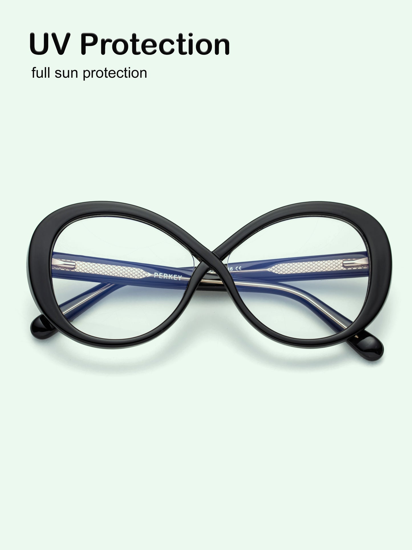 PERKEY Full Rim Oval-Oversized Computer Glasses For Eye Protection Spectacles Frames Men Women - OPTL0013-C1