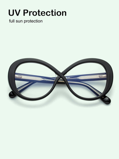 PERKEY Full Rim Oval-Oversized Computer Glasses For Eye Protection Spectacles Frames Men Women - OPTL0013-C1