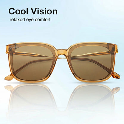 PERKEY Square-Oversized Brown UV Protected  Sunglasses For Men & Women - PRKY0013-C4