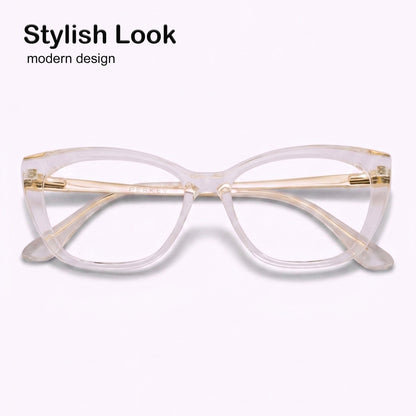 PERKEY Cat Eye Bold Glossy Transparent Spectacle Frame For Women - OPTL0024-C2