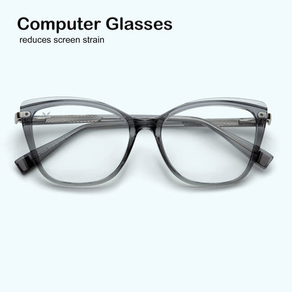 Perkey Square Cat Eye Anti Glare Spectacles Frames For Women – OPTL0027-C2