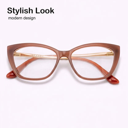 PERKEY Full Rim Soft Cat Eye Glossy Purple Eyeglass Frame For Women - OPTL0024-C3