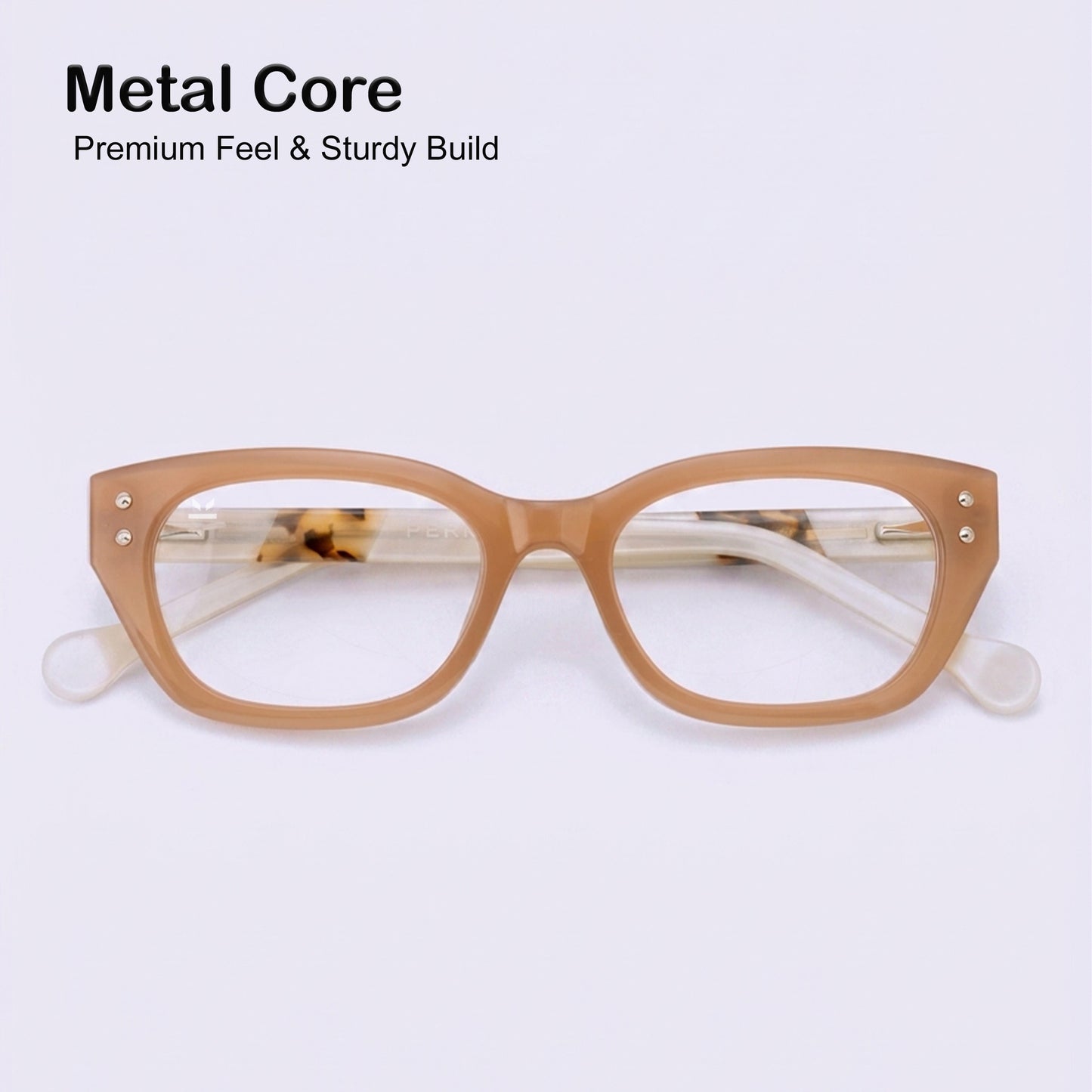 PERKEY Soft Square Glossy Pink Eyeglass Frame For Women - OPTL0022-C2