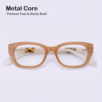 PERKEY Soft Square Glossy Pink Eyeglass Frame For Women - OPTL0022-C2