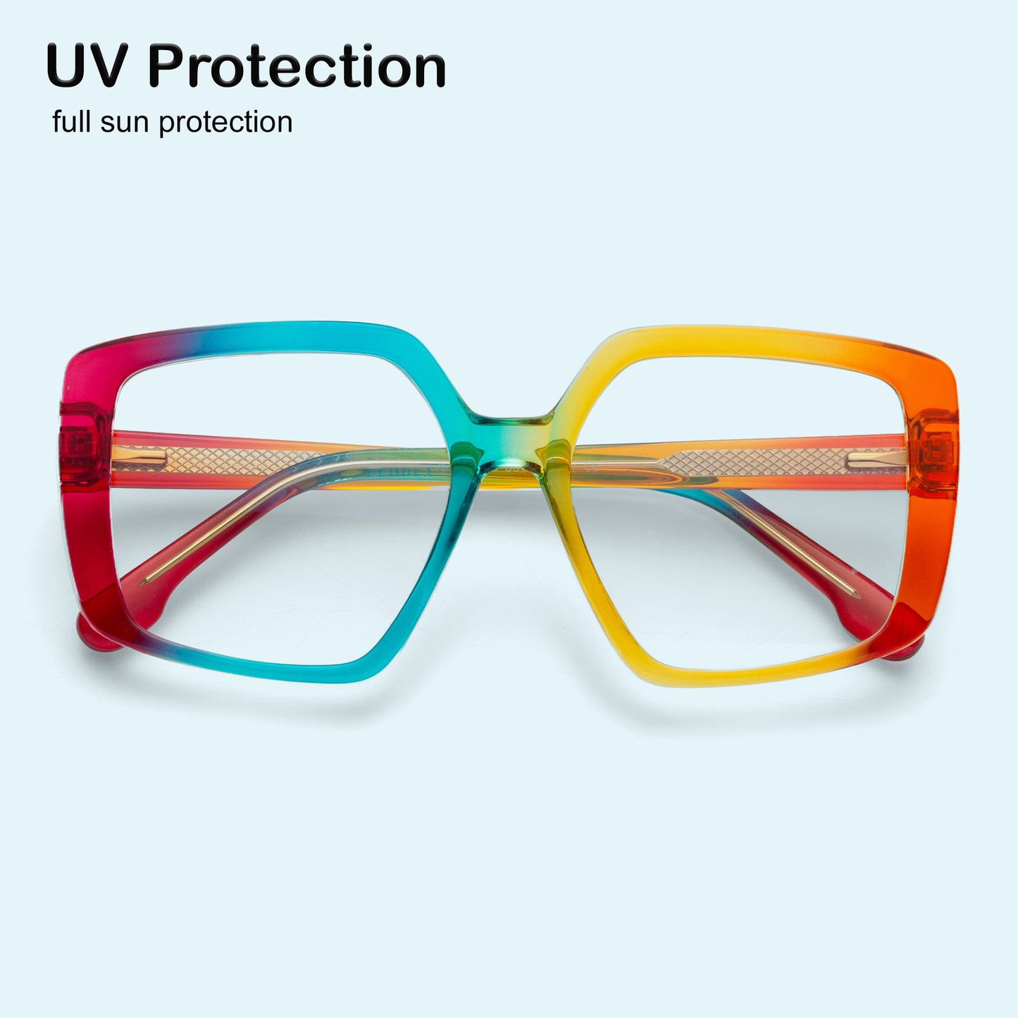 PERKEY Full Rim Square-Oversized Blue Light Blocking Frames Men Women - OPTL007-C3