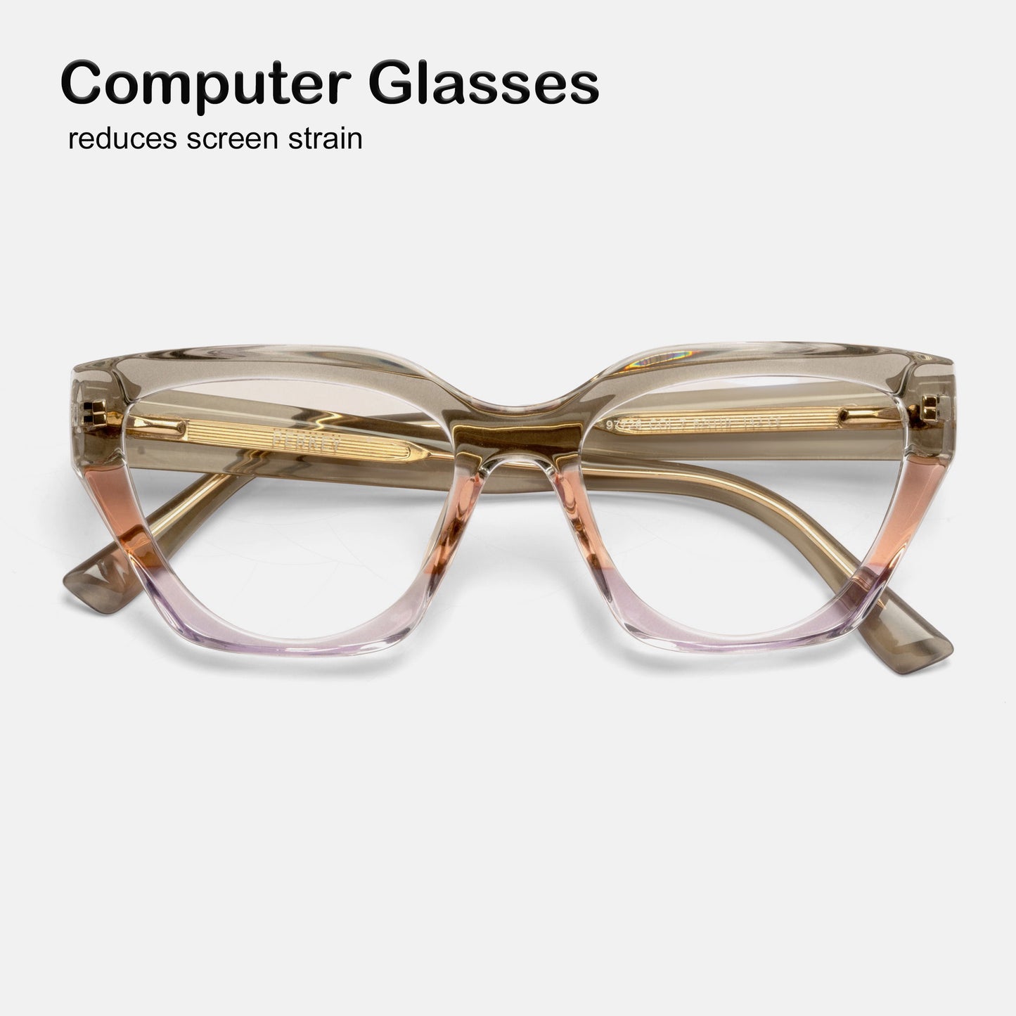 PERKEY Full Rim Cat Eye Blue Light Cut & Antiglare Computer Eyeglasses For Women | Bold Style | - OPTL0017-C1