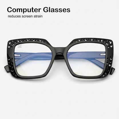 PERKEY Square Full Rim Computer Glasses for Women - OPTL0020-C1