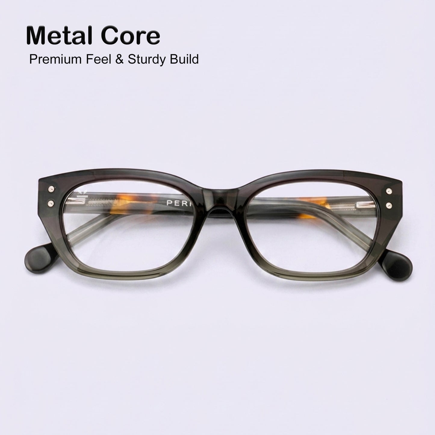 PERKEY Full Rim Soft Square Black Spectacle Frame For Women - OPTL0022-C1