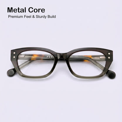 PERKEY Full Rim Soft Square Black Spectacle Frame For Women - OPTL0022-C1