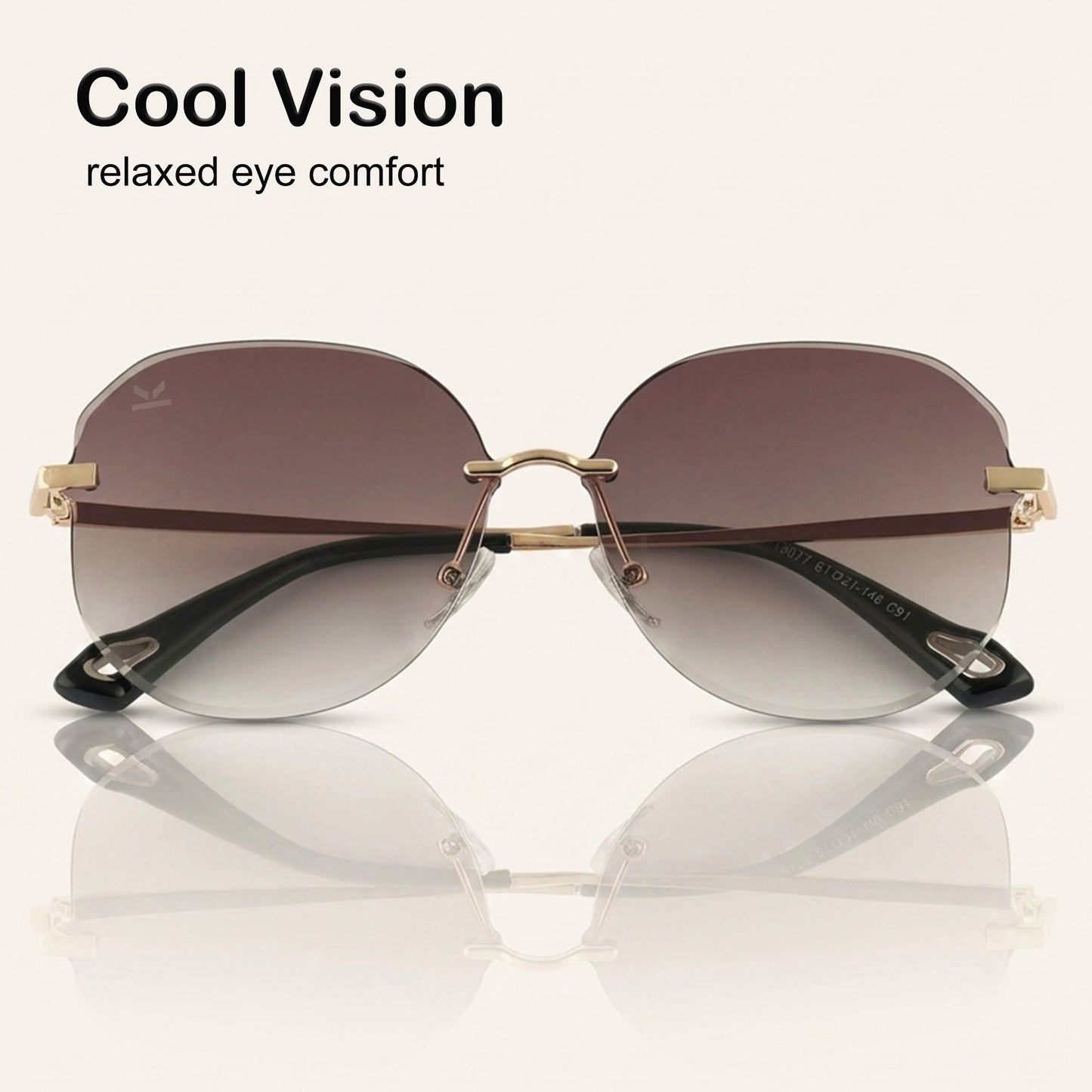 PERKEY UV Protected Stylish Oversized Shades For Women Girls - PRKY0015-C3