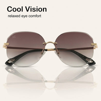 PERKEY UV Protected Stylish Oversized Shades For Women Girls - PRKY0015-C3