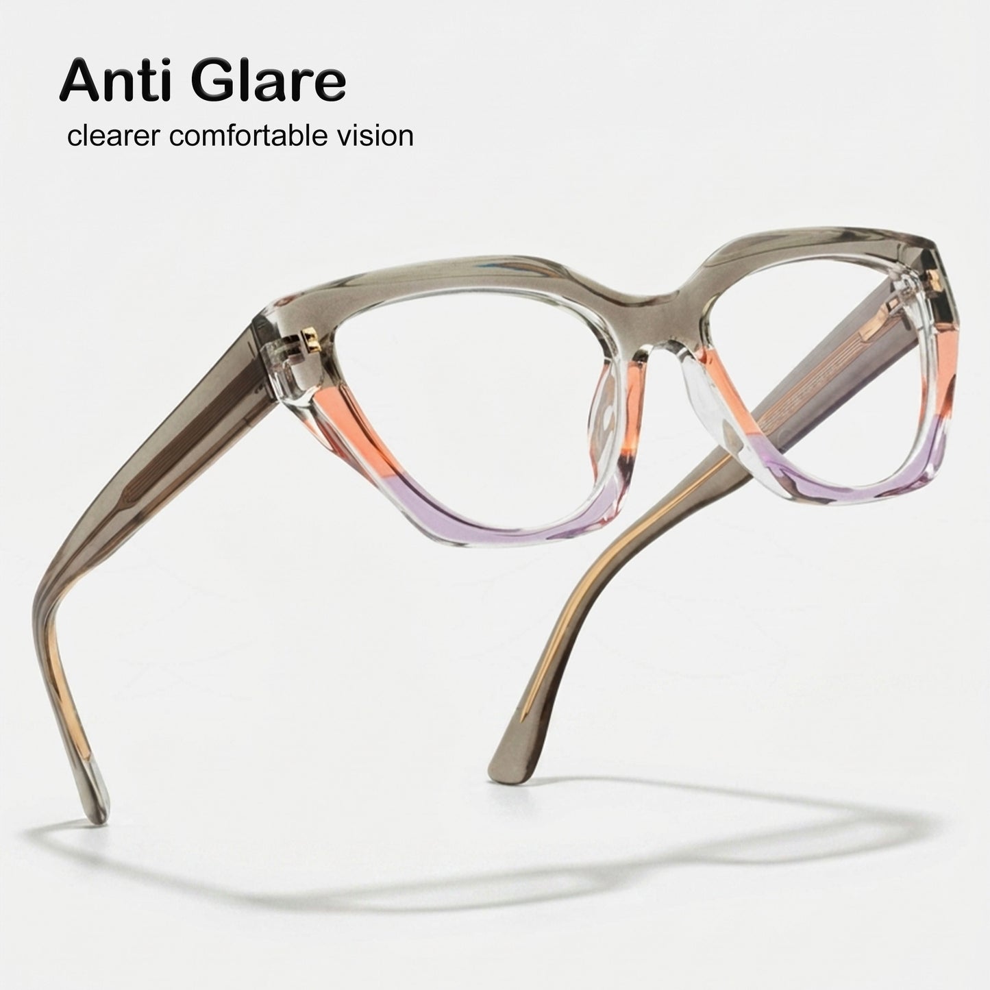 PERKEY Full Rim Cat Eye Blue Light Cut & Antiglare Computer Eyeglasses For Women | Bold Style | - OPTL0017-C1