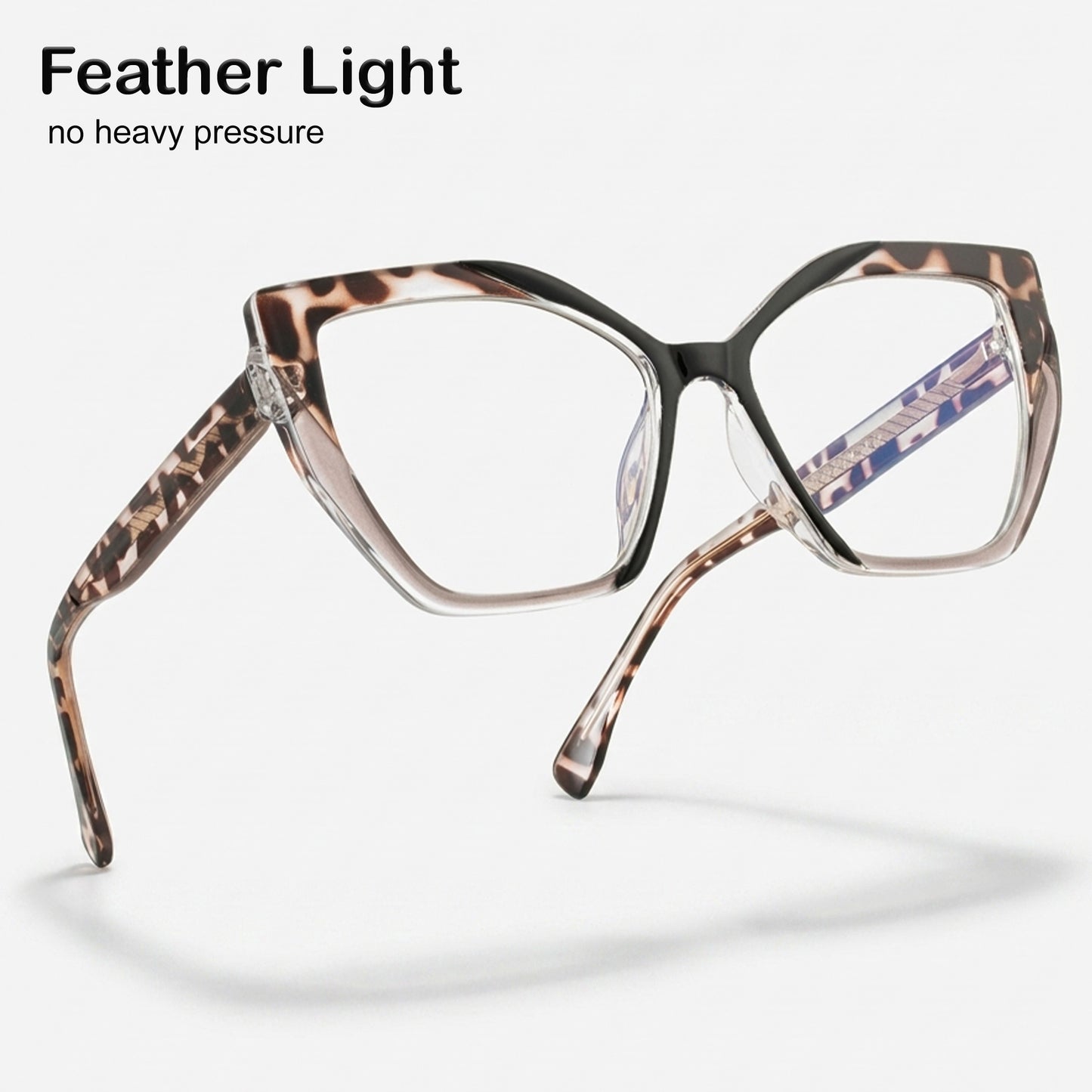 PERKEY Full Rim Square-Cat Eye Transparent Computer Blue Cut Spectacles Frames Women - OPTL0011-C2