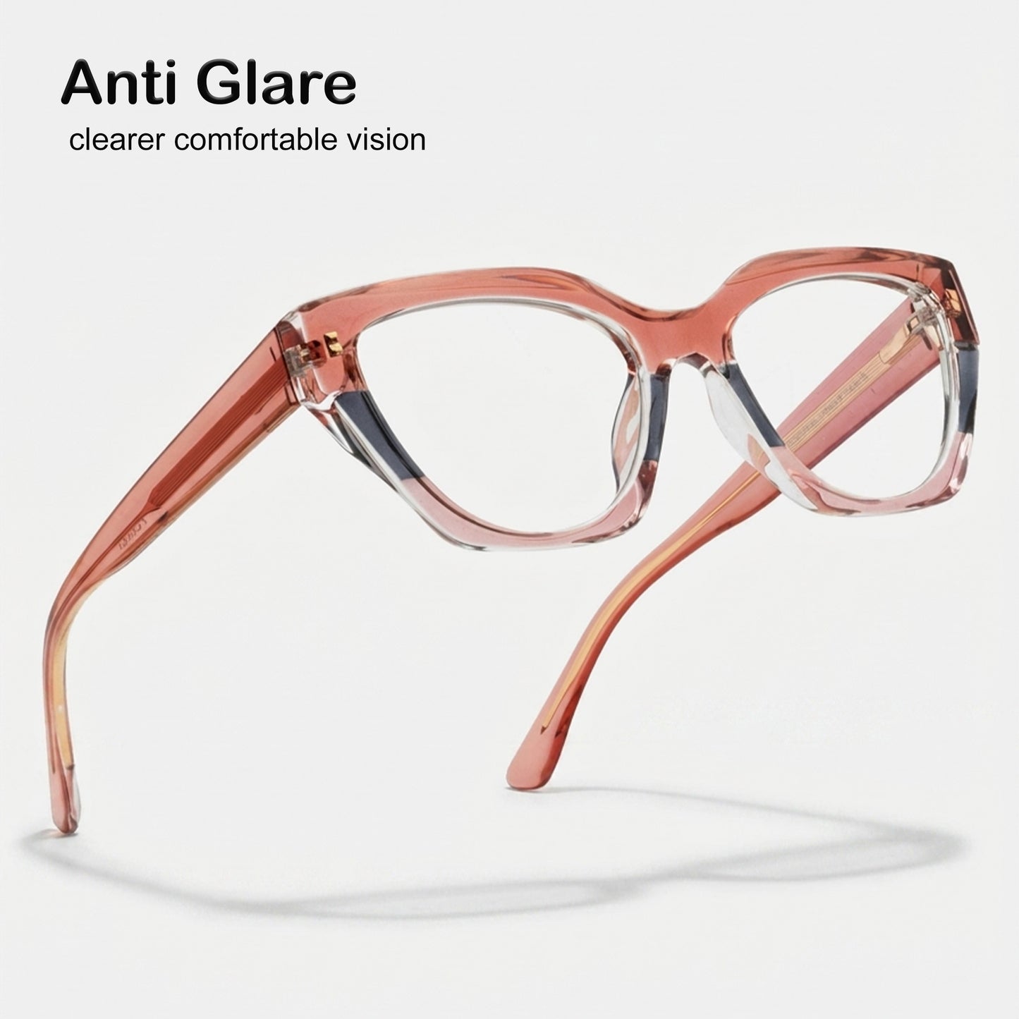 PERKEY Full Rim Cat Eye Blue Light Cut & Antiglare Computer Eyeglasses For Women | Bold Style | - OPTL0017-C2