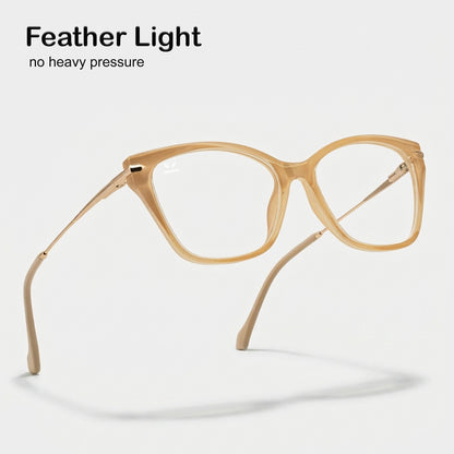 PERKEY Cat Eye Glossy Biege Eyeglass frame For Women - OPTL0023-C4