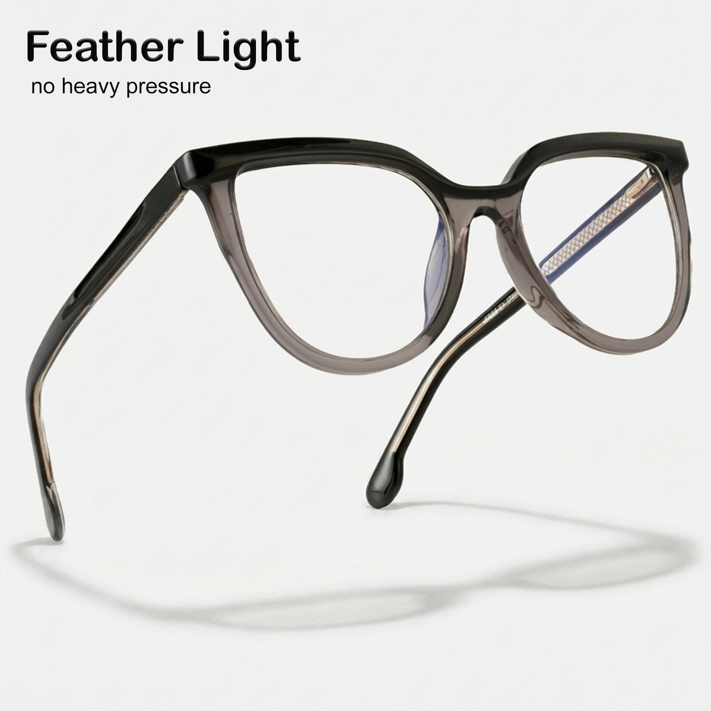 PERKEY Full Rim Oversized-Cat Eye Spectacle Frames For Women - OPTL006-C1