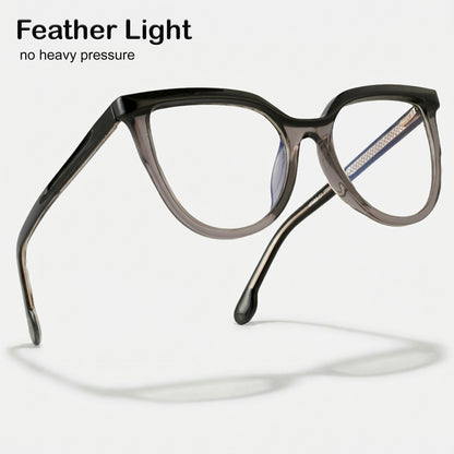 PERKEY Full Rim Oversized-Cat Eye Spectacle Frames For Women - OPTL006-C1