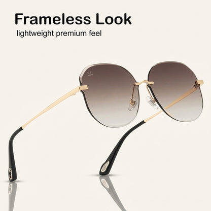 PERKEY UV Protected Stylish Oversized Shades For Women Girls - PRKY0015-C3