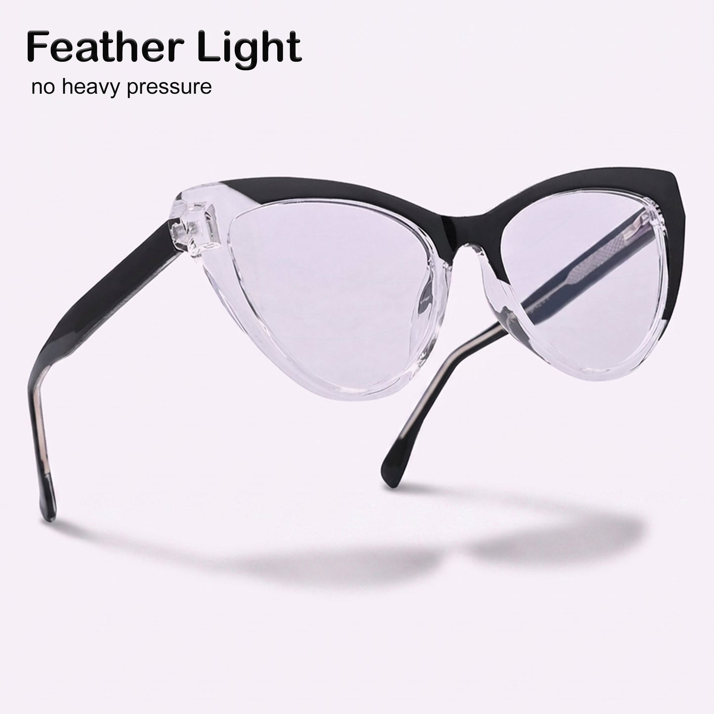 PERKEY Cat Eye Black White Fusion Computer Glasses For Women - OPTL0010-C4