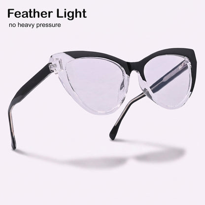 PERKEY Cat Eye Black White Fusion Computer Glasses For Women - OPTL0010-C4