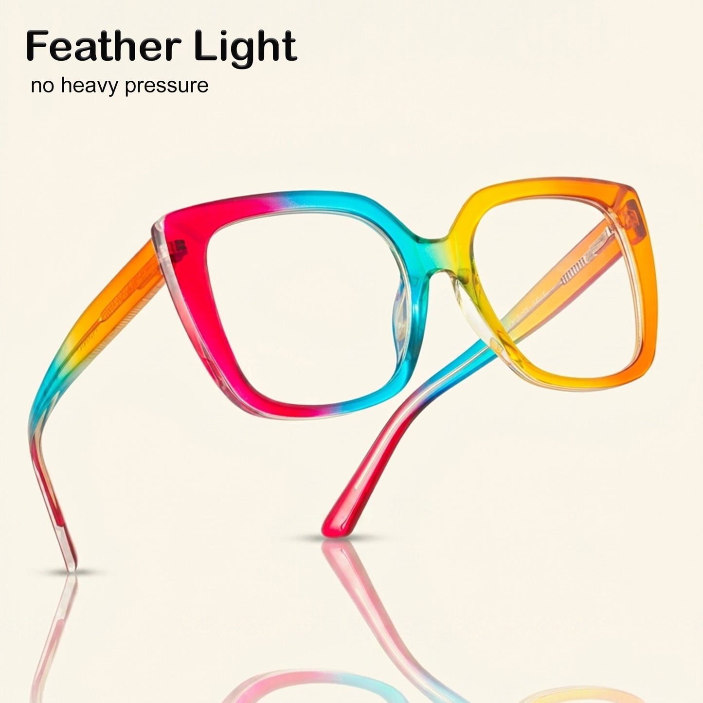 PERKEY Full Rim Square-Oversized Blue Light Blocking Spectacles Frames For Men Women - OPTL002-C3