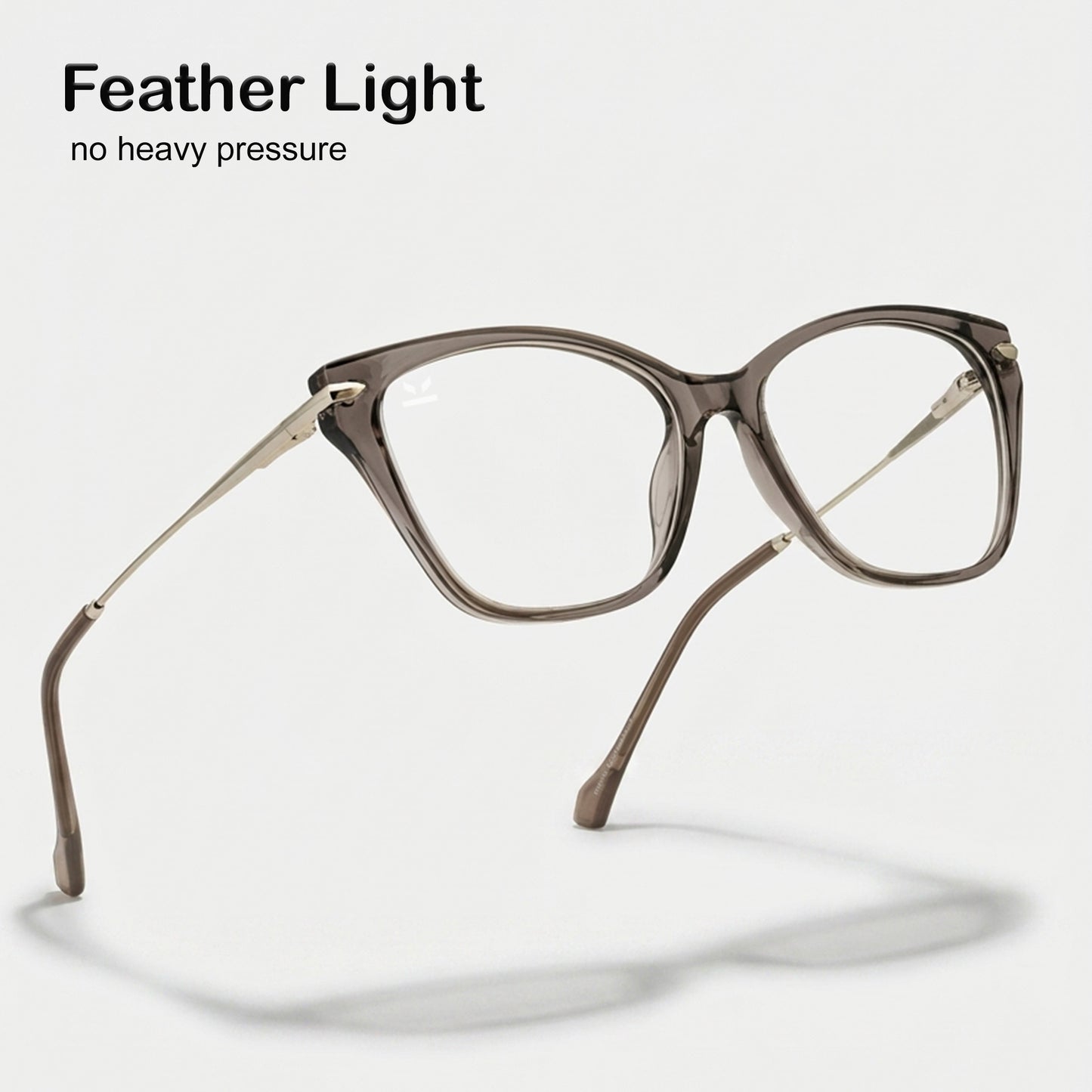 PERKEY Full Rim Cat Eye Transparent Grey Eyeglass Frame For Women - OPTL0023-C2