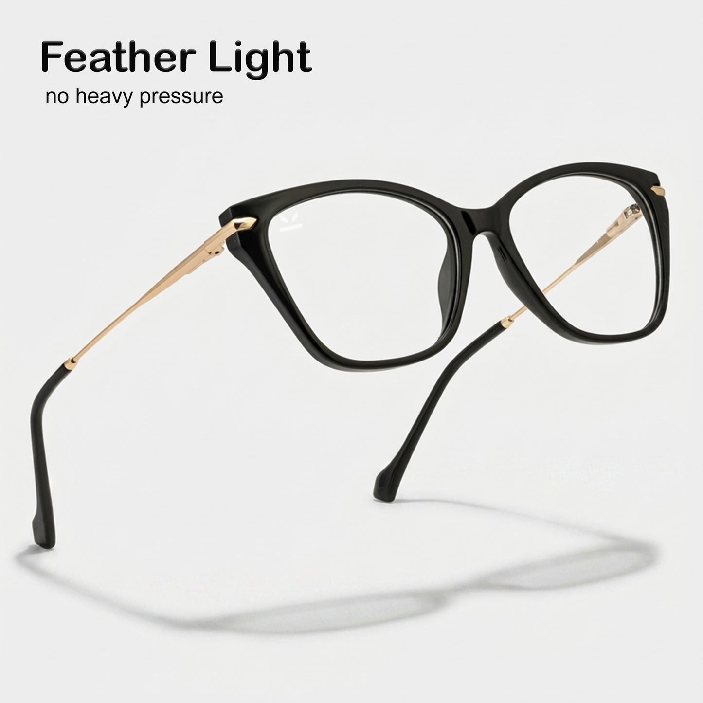 PERKEY Cat Eye Black Glossy Spectacle Frames For Women - OPTL0023-C1
