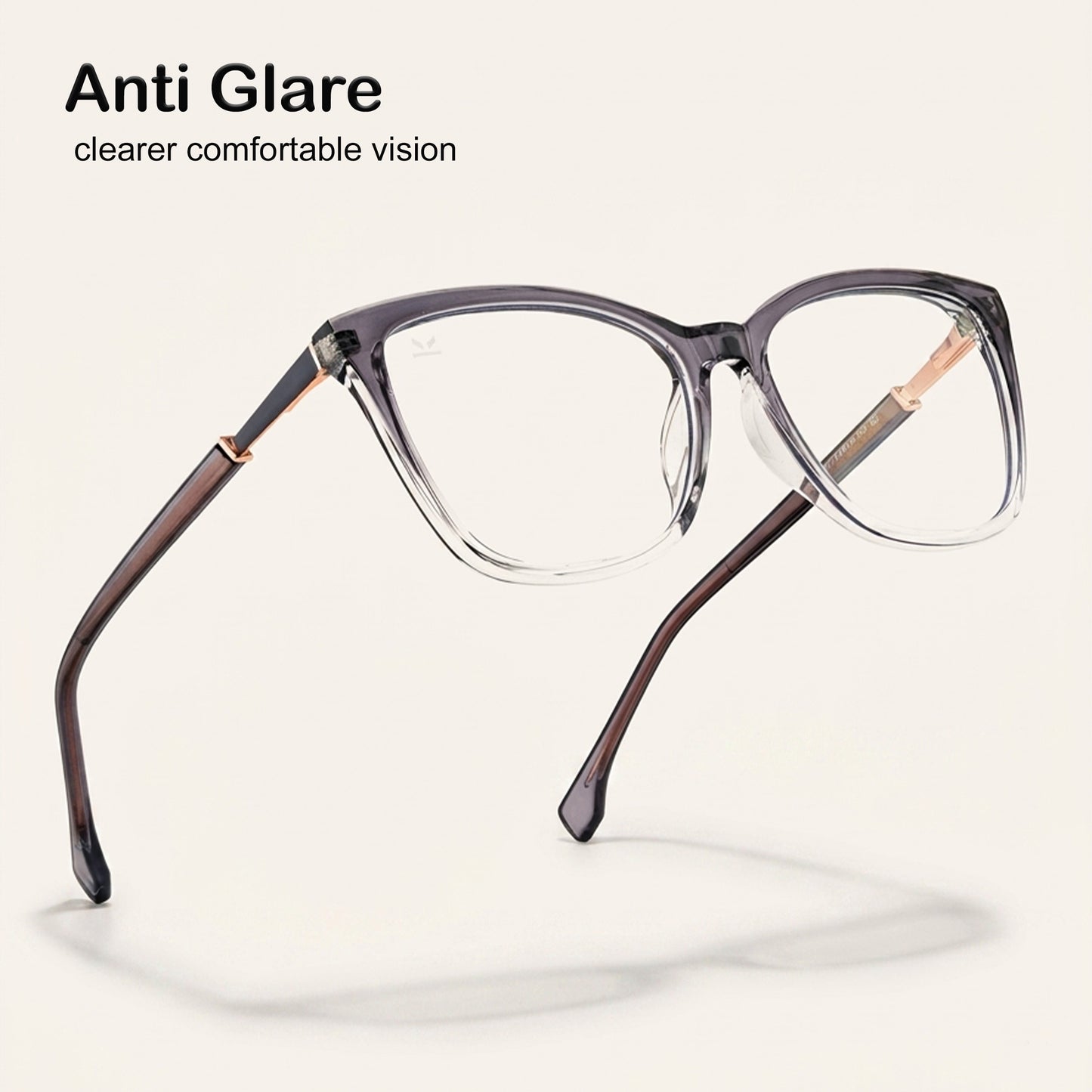 Perkey Square Cat Eye Anti Glare Spectacles Frames For Women – OPTL0028-C2