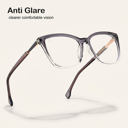 Perkey Square Cat Eye Anti Glare Spectacles Frames For Women – OPTL0028-C2