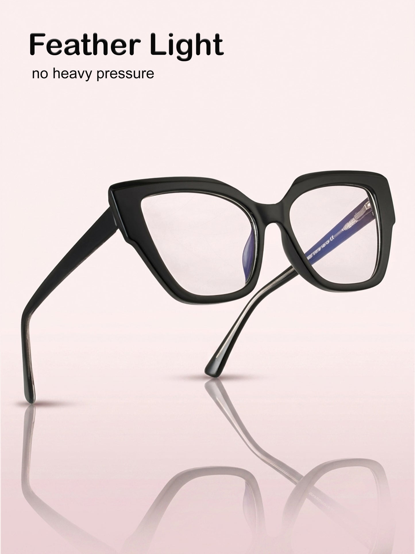 PERKEY Full Rim Cat Eye-Oversized Computer Glasses For Women - OPTL001-C1