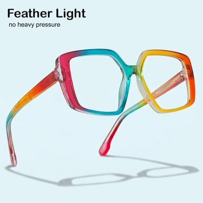 PERKEY Full Rim Square-Oversized Blue Light Blocking Frames Men Women - OPTL007-C3