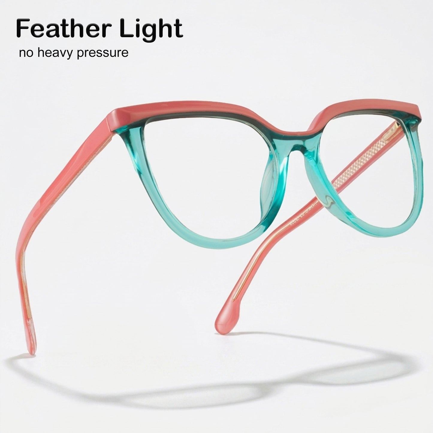 PERKEY Full Rim Oversized-Cat Eye Blue Light Blocking Computer Glasses For Women - OPTL006-C3