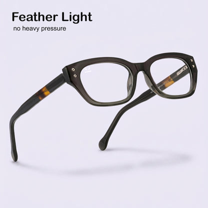 PERKEY Full Rim Soft Square Black Spectacle Frame For Women - OPTL0022-C1