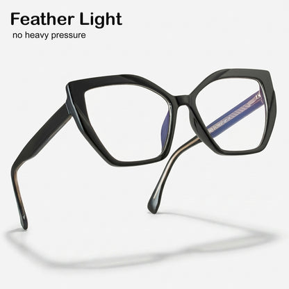PERKEY Full Rim Square-Cat Eye Computer Glasses For Eye Protection Spectacles Frames Women - OPTL0011-C1