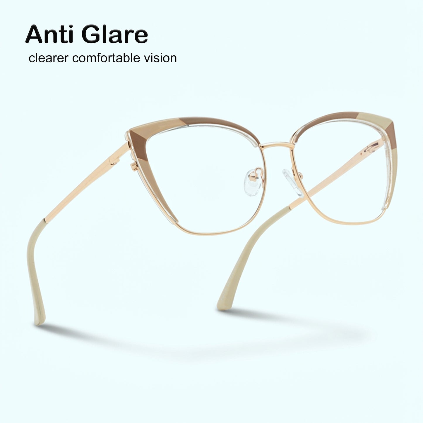 PERKEY Full Rim Cat Eye Blue Light Cut & Antiglare Computer Eyeglasses For Women | Stylish | - OPTL0018-C3