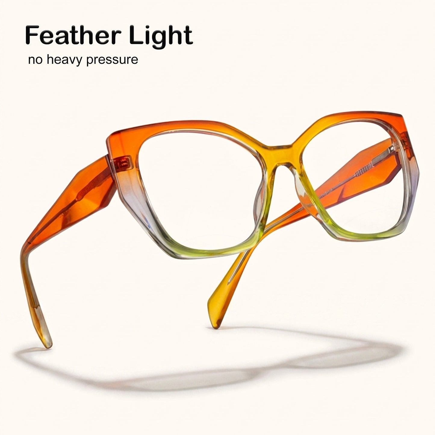 PERKEY Full Rim Cat Eye-Oversized Transparent Computer Blue Cut Spectacles Frames Men Women - OPTL0012-C5