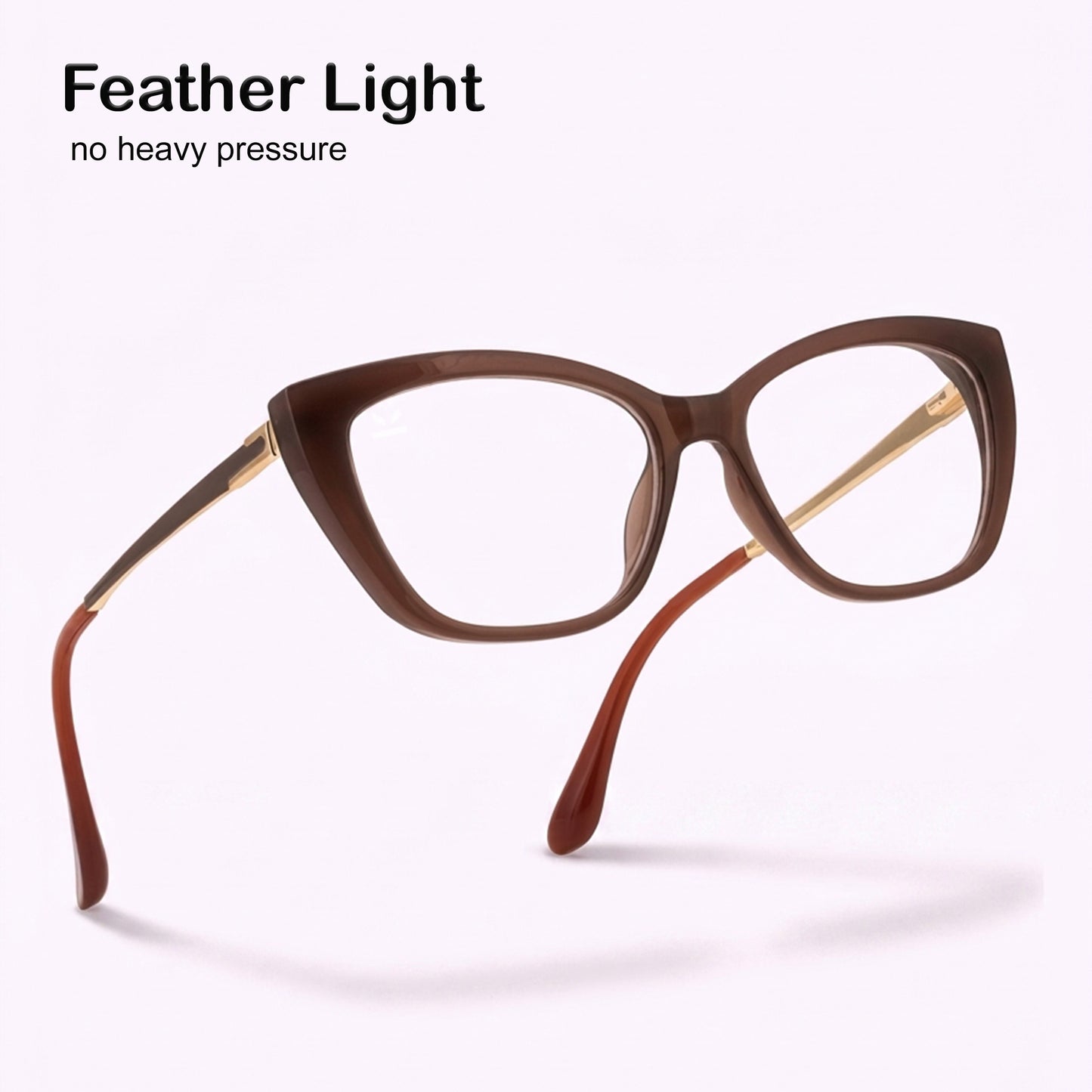 PERKEY Full Rim Soft Cat Eye Glossy Purple Eyeglass Frame For Women - OPTL0024-C3