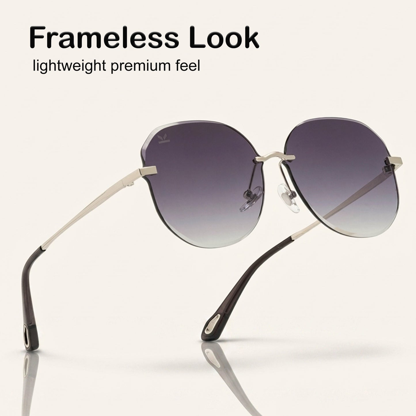 PERKEY UV Protected Stylish Rimless Sunglasses For Women - PRKY0015-C1